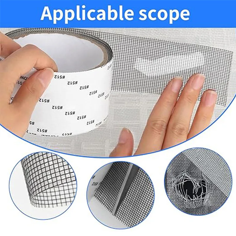 Moustiquaire anti-insectes pour porte et fenêtre, moustiquaire, ruban de réparation, patch adhésif, écrans de fenêtre, rideaux anti-insectes, été