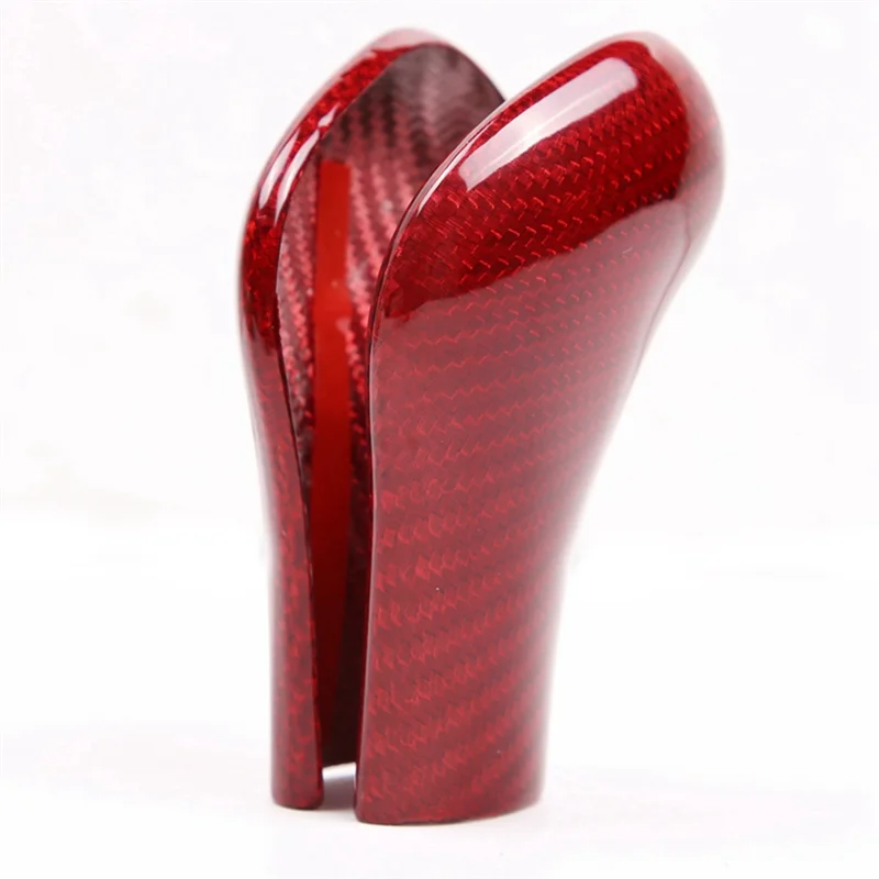 

Discount-Car Styling Red Carbon Fiber Gear Shift Head Cover Sticker For Porsche Cayenne 2011-2017 Parts