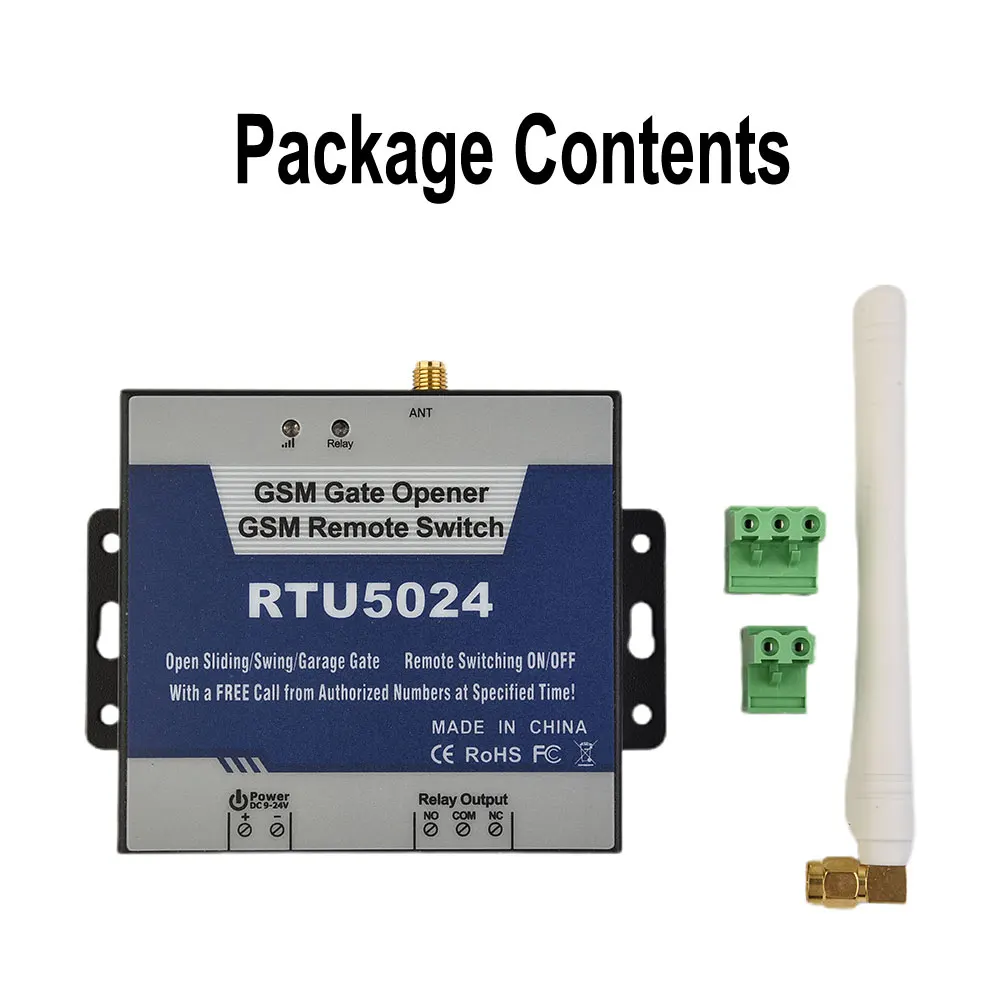 

RTU5024 GSM Gate Opener Relay Switch Wireless Remote Control Door Parts Long Antenna Free Call 850/900/1800/1900MHz Door Opener