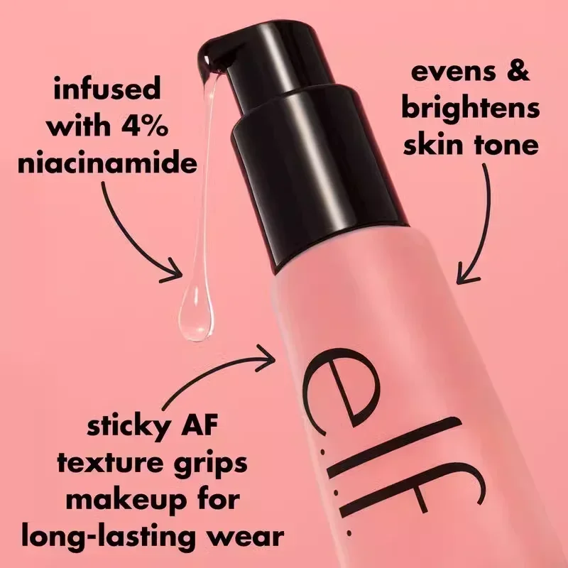 Elf Power-Gel d'Apprêt pour le Visage à Base d'Acide Hyaluronique, Hydratant, Éclaircissant, Hydratant, Longue Durée, Maquillage Cosmétique