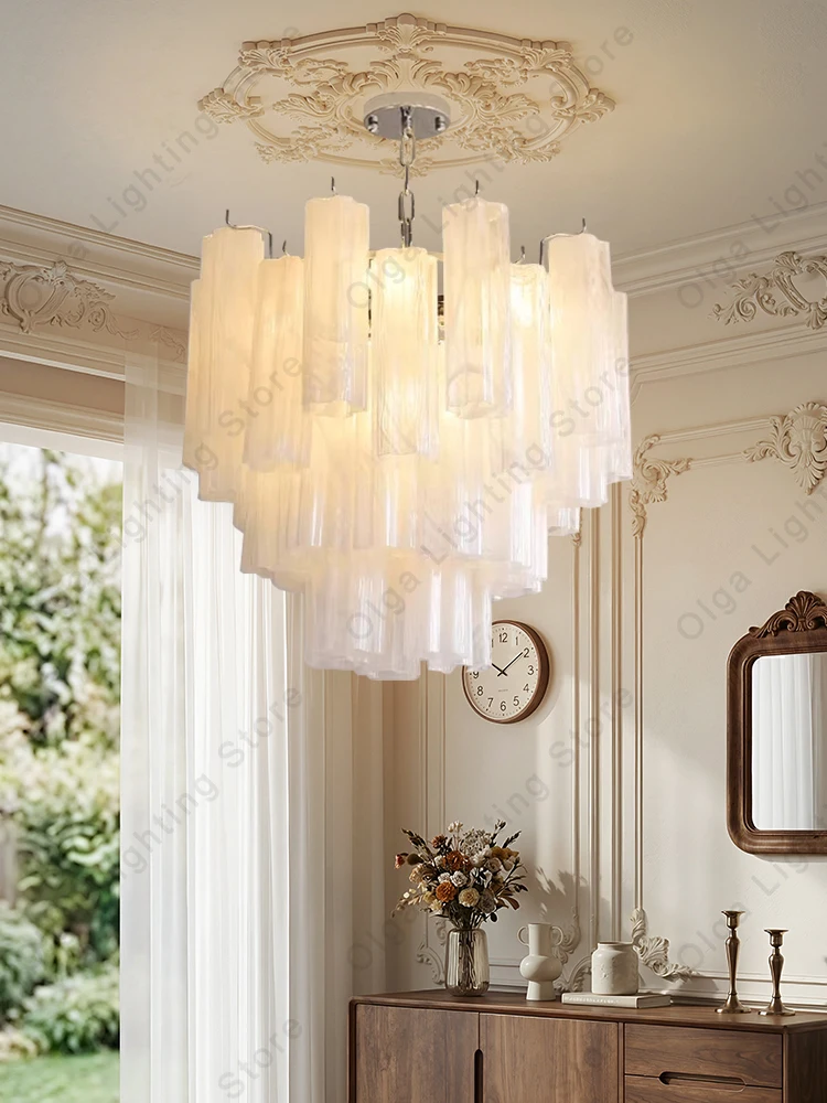 Led Chrome Ceiling Pendant Light Large, Luxury Classic Glass Chandeliers for Living Room Dining Table Decor Remote Control Lamp - view 4
