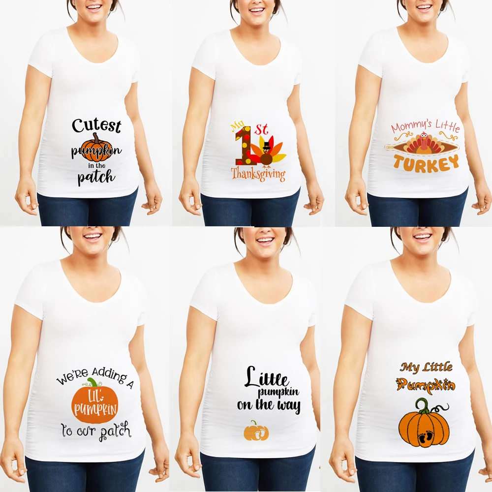 

Halloween Pumpkin Pregnancy Announcement Shirt Thanksgiving Tshirt Pregnancy Cute Tee Shirts Pregnancy Reveal Tops Tee