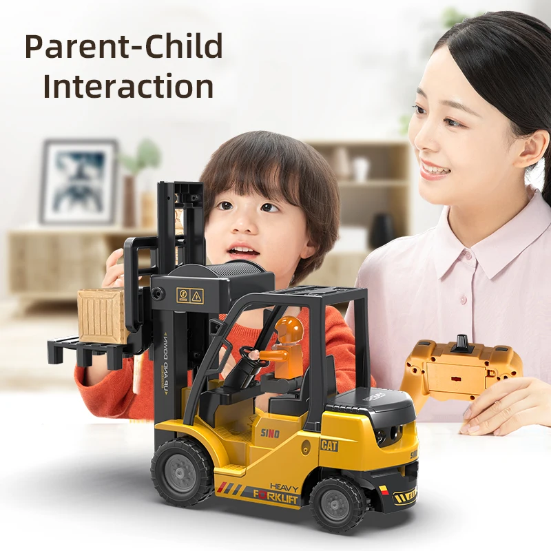 2.4Ghz Remote Control Car Rc Forklift Truck Engineering Vehicles Cranes Liftable Spray Simulated Sound Toys For Children's Gifts