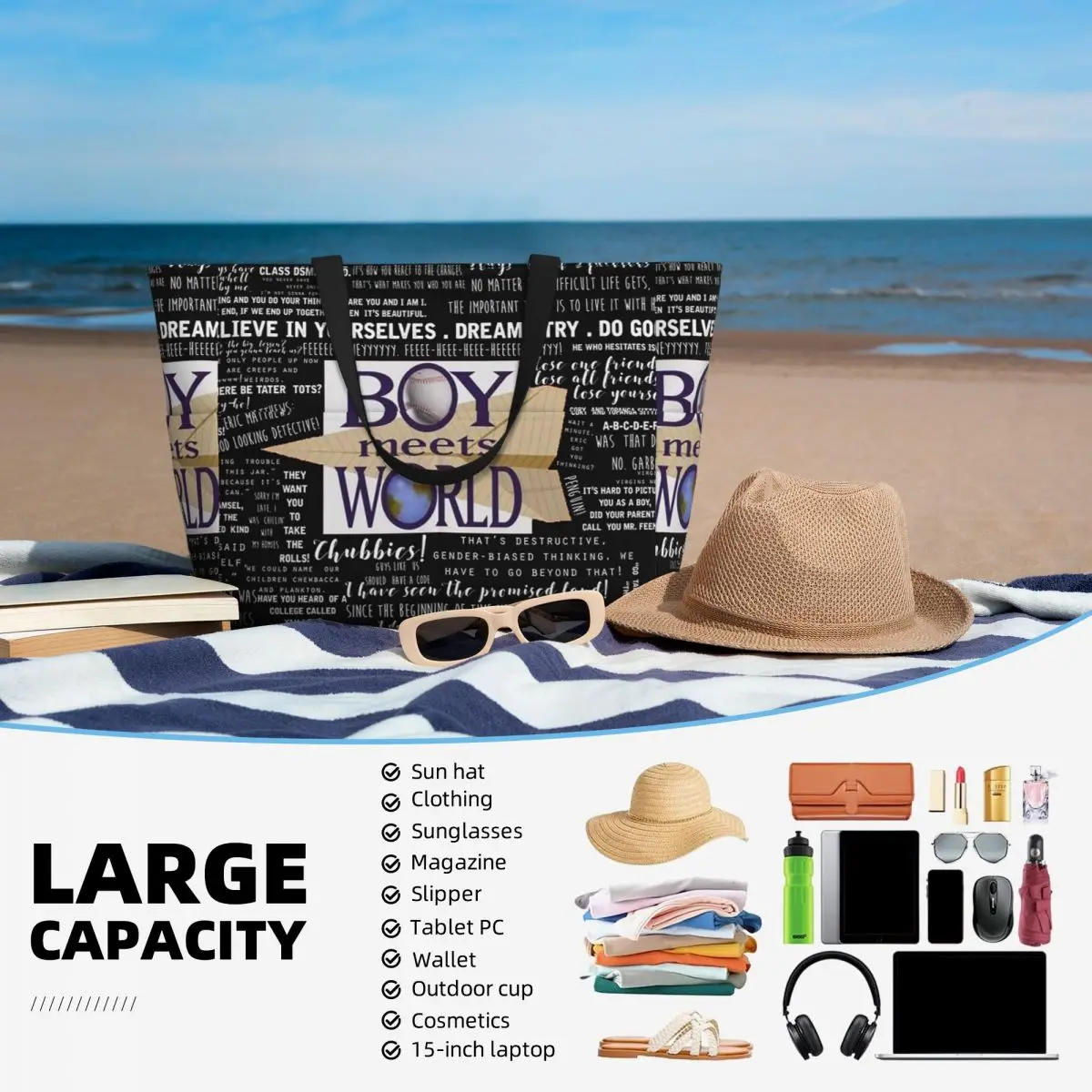 El niño rencontre el mundo con citas memorables, bolso de playa, deporte, gimnasio, Yoga, bolso grande, bolso de viaje para mujer, bolso de Fitness