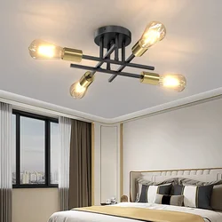 Semi Flush Mount Modern Chandelier Mid Century Modern Chandelier Close to Ceiling Lighting Black Ceiling Light Fixture Sputnik C