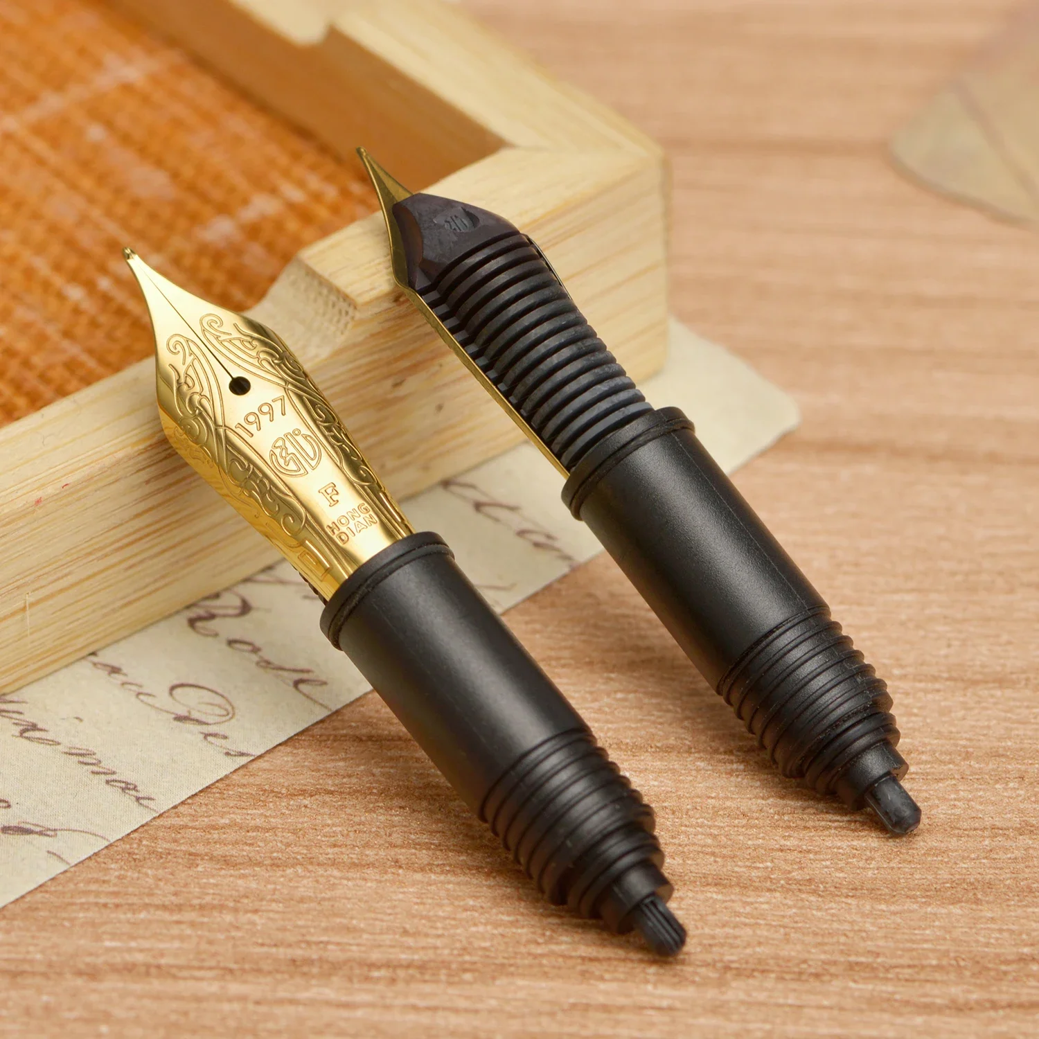 2 PCS Hongdian Fountain Pen #6 Nib Part (EF&F) Compatible for Hongdian D5 Qin , D1, A6, N12 Fountain Pen