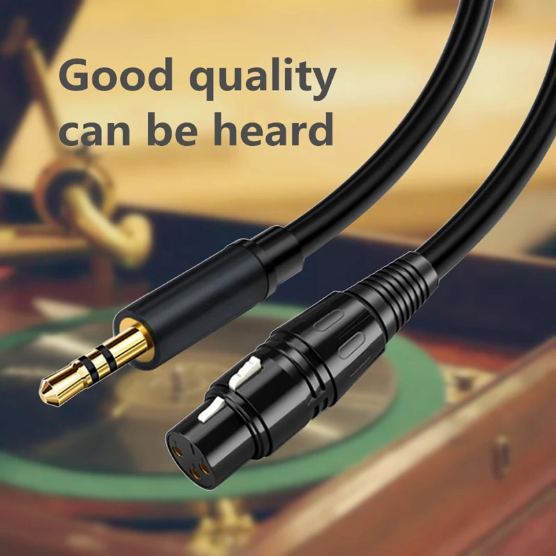 XLR To 3.5mm Microphone Aux Audio HiFi Cable 3.5 Jack Male To XLR Female Mic Cord For Smartphone Camcorders DSLR Camera Computer