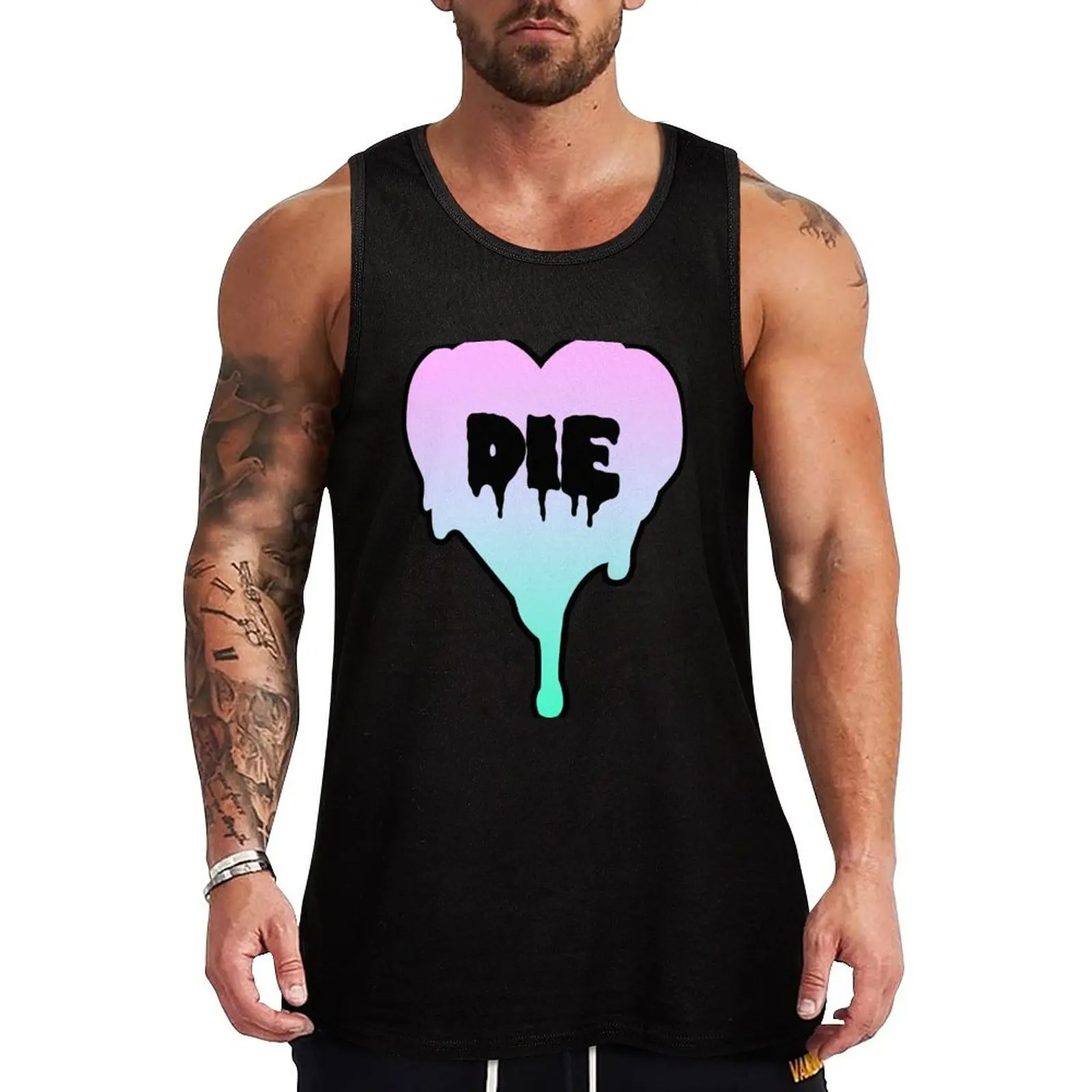 Pastel heart Tank Top Vacation Tank Top Casual Sleeveless Beach Wear Shirt