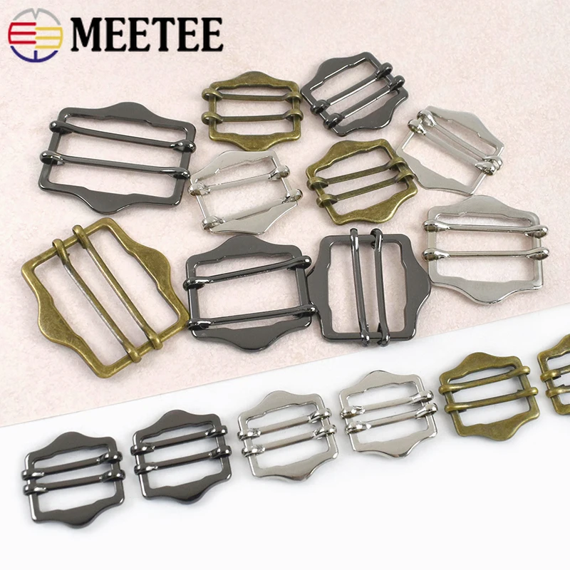 

30/50/100Pcs 20-40mm Metal Buckle Double Pin Clasp Bag Strap Adjuster for Webbing Bags Belt Buckles DIY Hardware Accessories