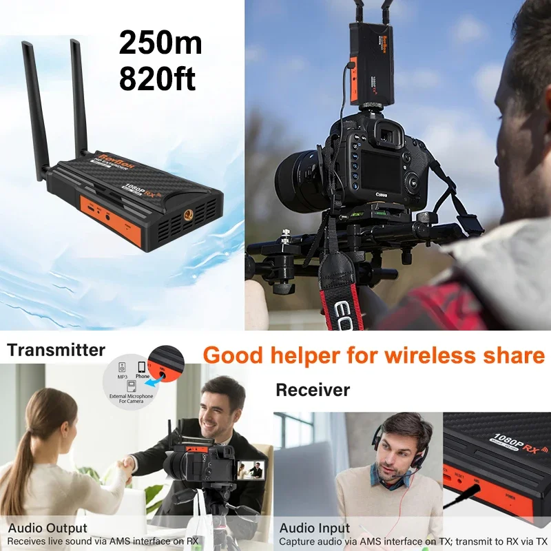 200m Wireless Wifi HDMI Video Transmitter & Receiver Extender Go Through Wall for PS4 TV Box DSLR Camera PC To Monitor Projector