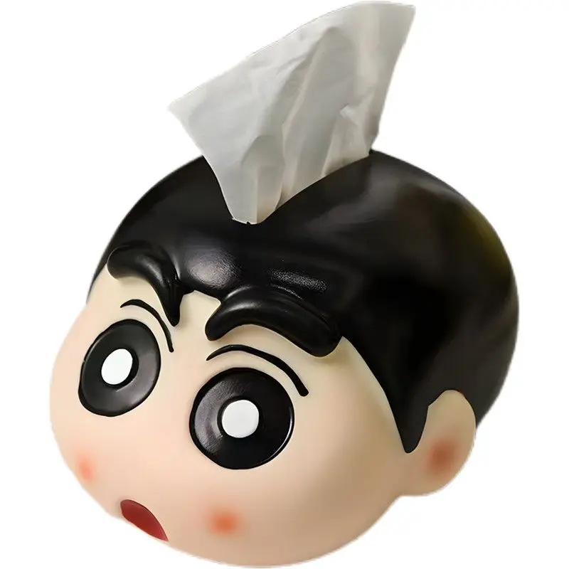 Crayon Shin‑chan Tissue Box Cartoon Figure Tissue Holder Car Desktop Ornament Home Bedroom Creative Household Storage Decor Gift