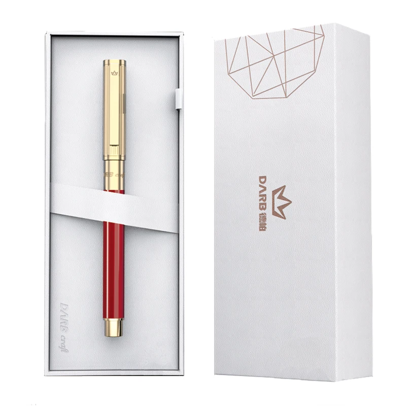 DARB  Luxury  Fountain Ink Pen Plated With 24K Gold Plating High Quality Business Office Metal Ink Pens  Gift Classic