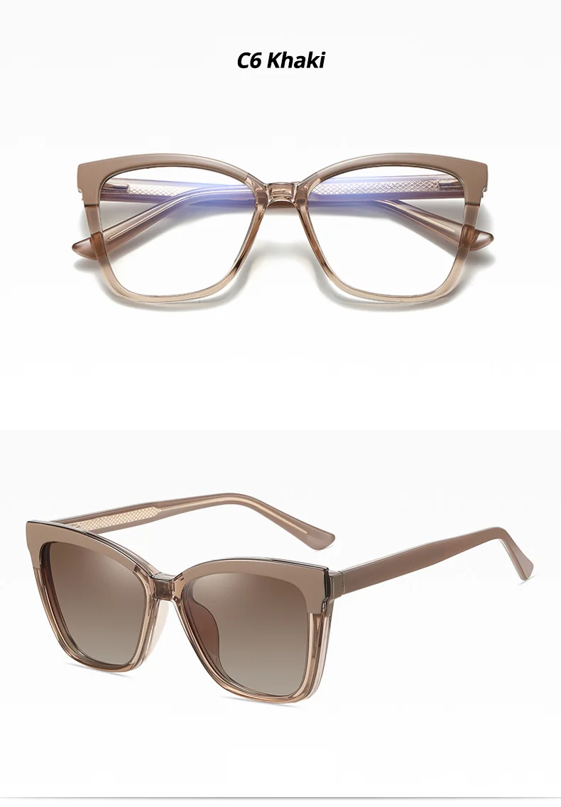 Ralferty Polarisierte Magnet-Sonnenbrille für Damen, Designer, 2-in-1-Brille zum Anklipsen, Damen-Sonnenbrille, Rezept 0 Dioptrien 2025 – Detail 12
