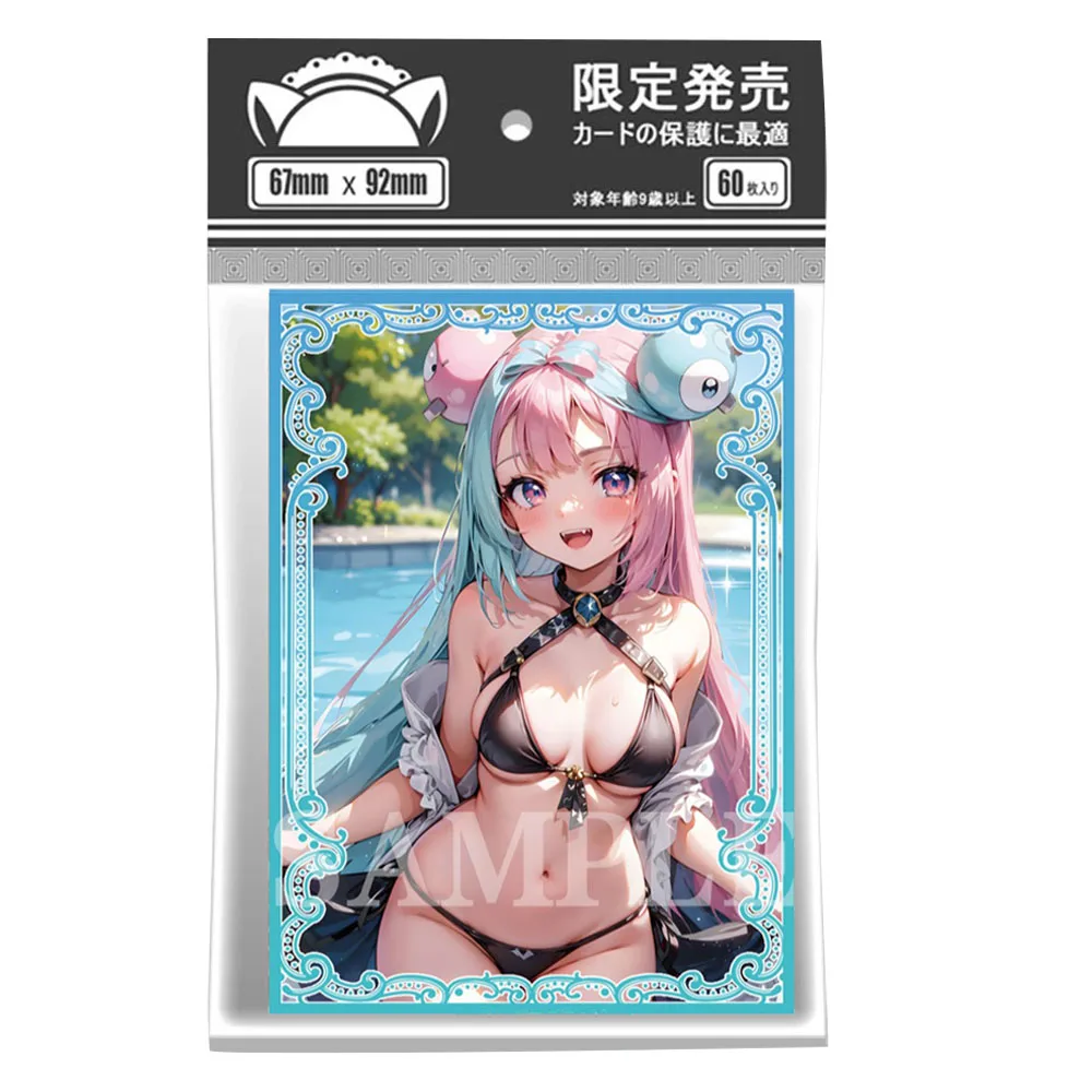 60PCS 67X92mm Swimsuits Lono Anime Cards Sleeves Foil Trading Card Sleeves Fit MTG/PKM Card Protector for PTCG Cards