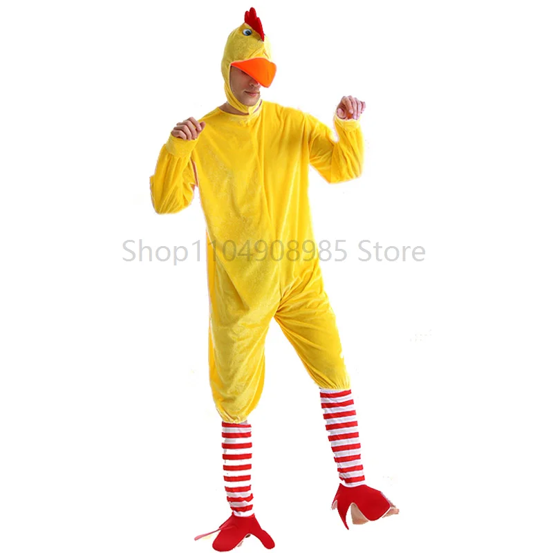 

Unisex Adult Funky Yellow Chicken Costume Animal Chicken Man Fancy Dress Halloween Funny Cosplay 2025