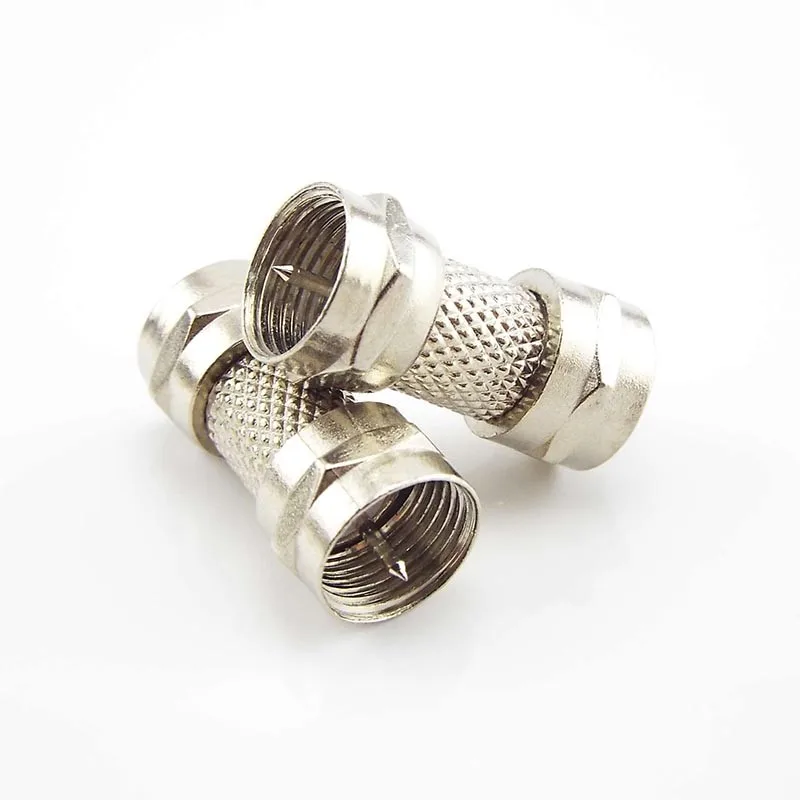 2/5/10pcs Nickel-plated F Type Male Plug Connector Socket to RF Coax TV Aerial Female RF Adapters Silver Zinc Alloy Plug B5