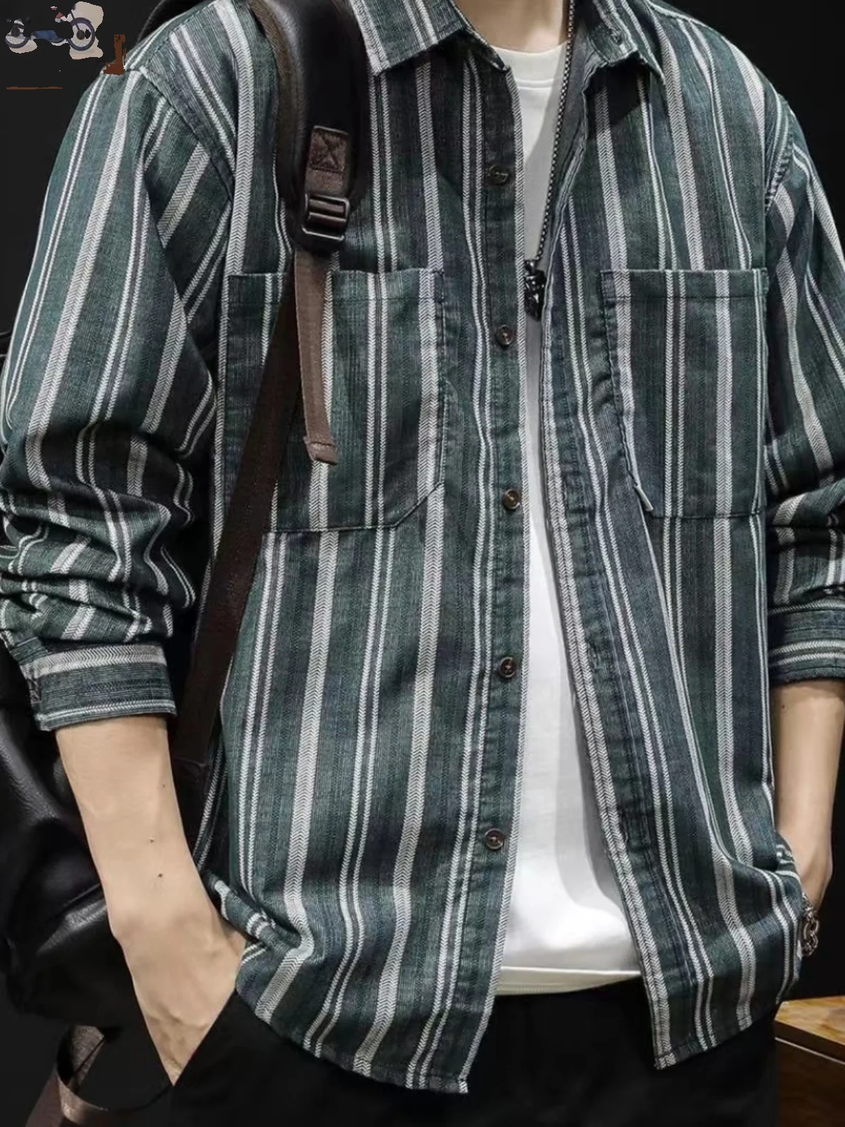 

Мужская вельветовая куртка в американском ретро-стиле с вертикальными полосками, свободного кроя, с длинными рукавами, повседневная, осенне-весенняя, модная, Haome