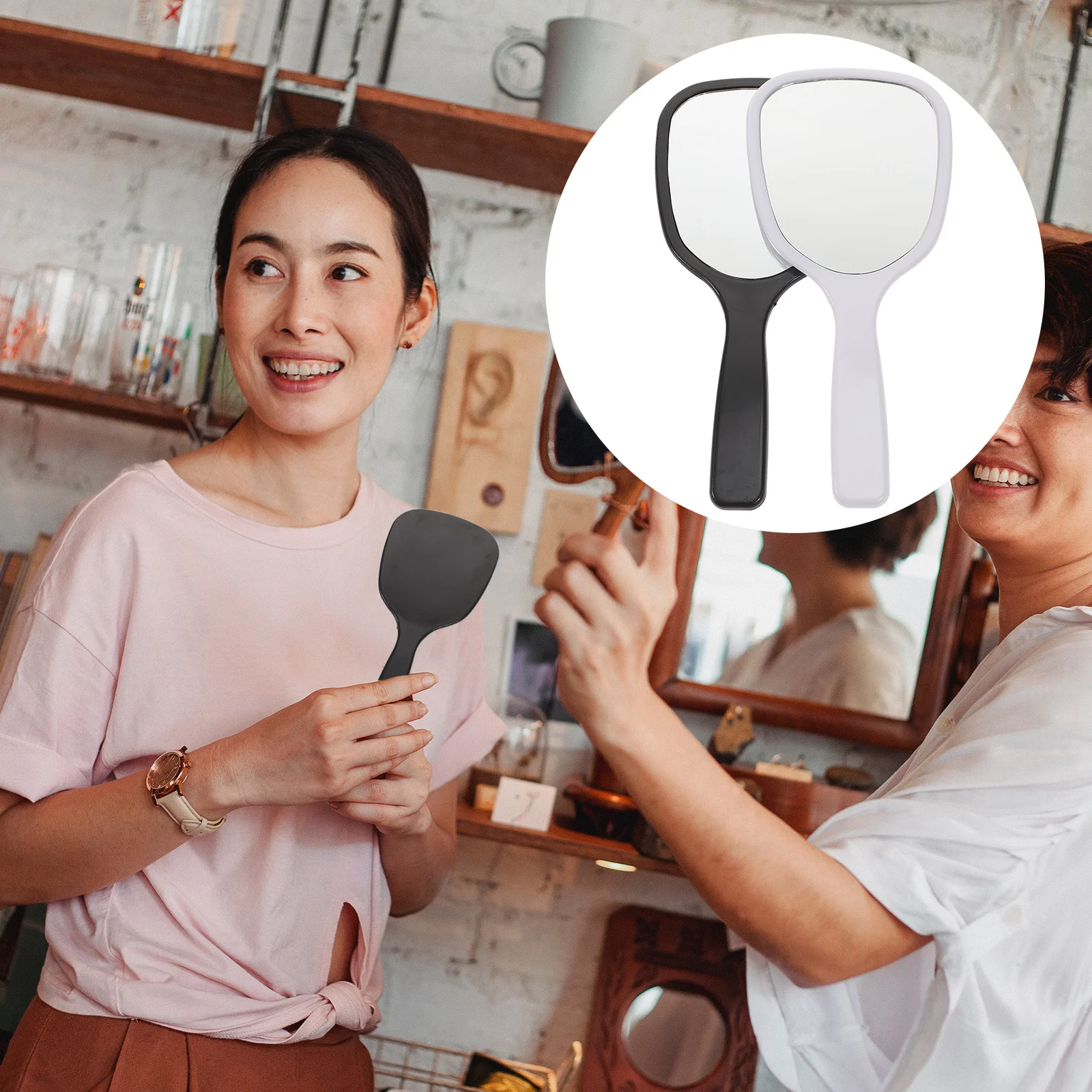 

6Pcs Multi-Function Travel Mirror Wear-Resistant Daily Use Female Accessory High Definition Hand Mirror Compact Mirrors