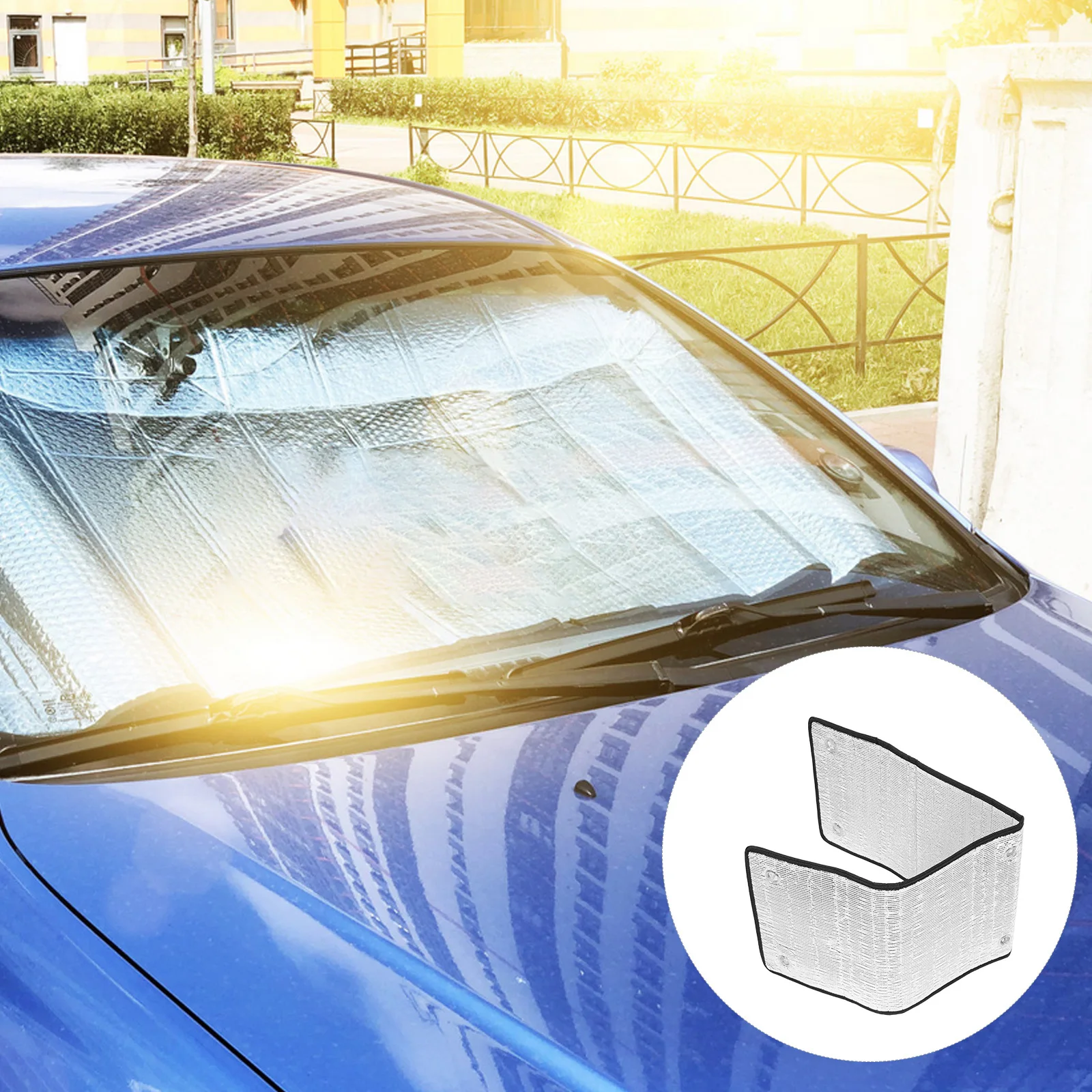 

2Pcs Aluminum Foil Insulation Film High Efficiency Sun Blocker Privacy Thermal Glass for Car Home Windows Window Protection Film