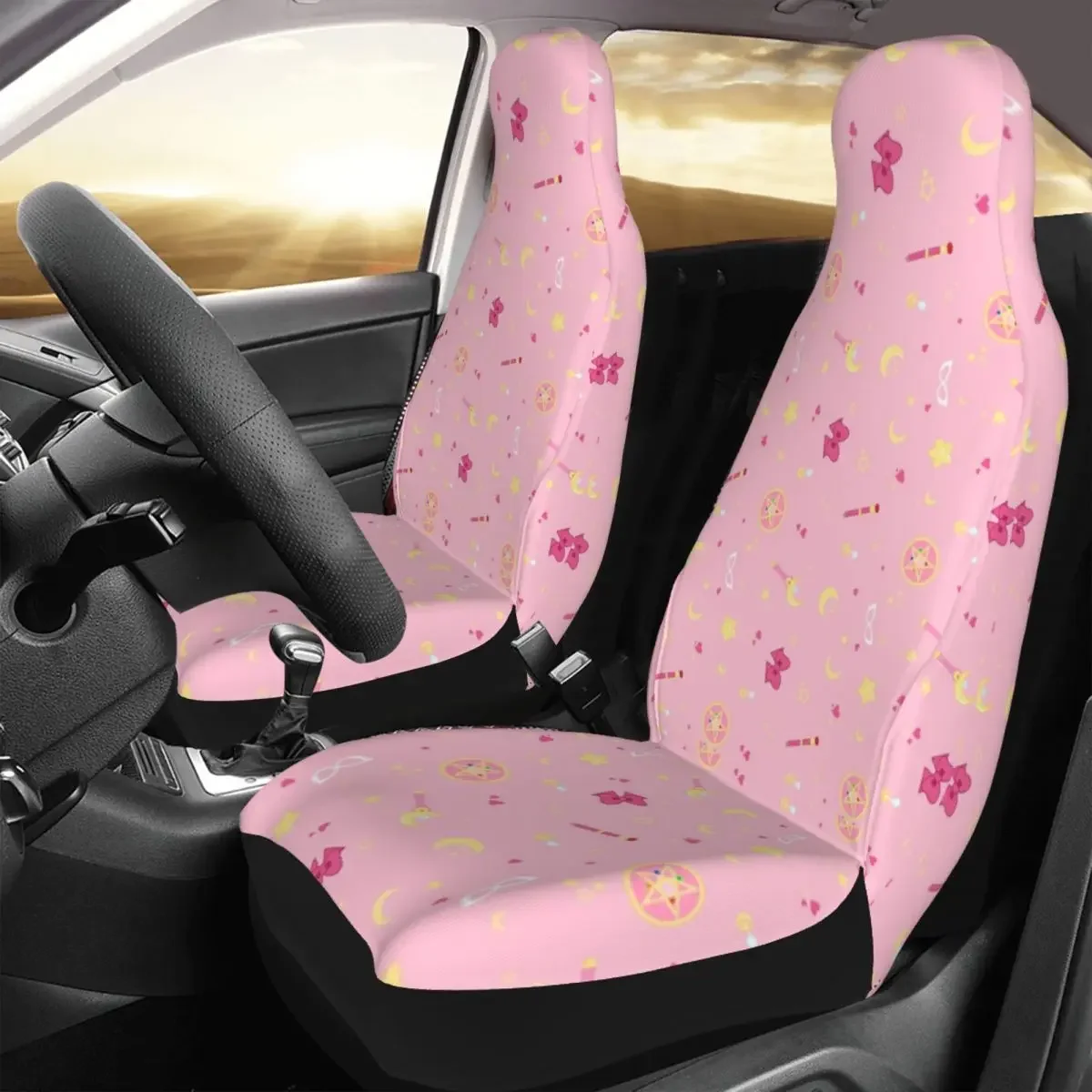 Moon Universal Car Seat Cover Protector Interior Accessories For SUV Tsukino Manga Luna Car Seats Covers Polyester Fishing