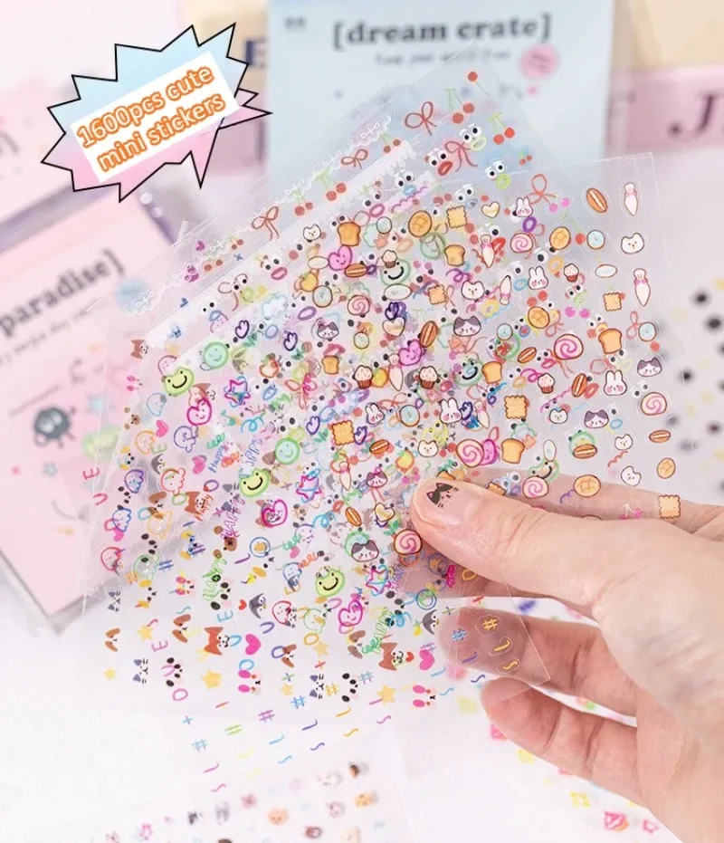 24 Blatt/Packung PET Transparente gestanzte Mini-Aufkleber Dream Weaving Workshop Series Ins Niedliche Deko-Materialien für DIY Scrapbooking