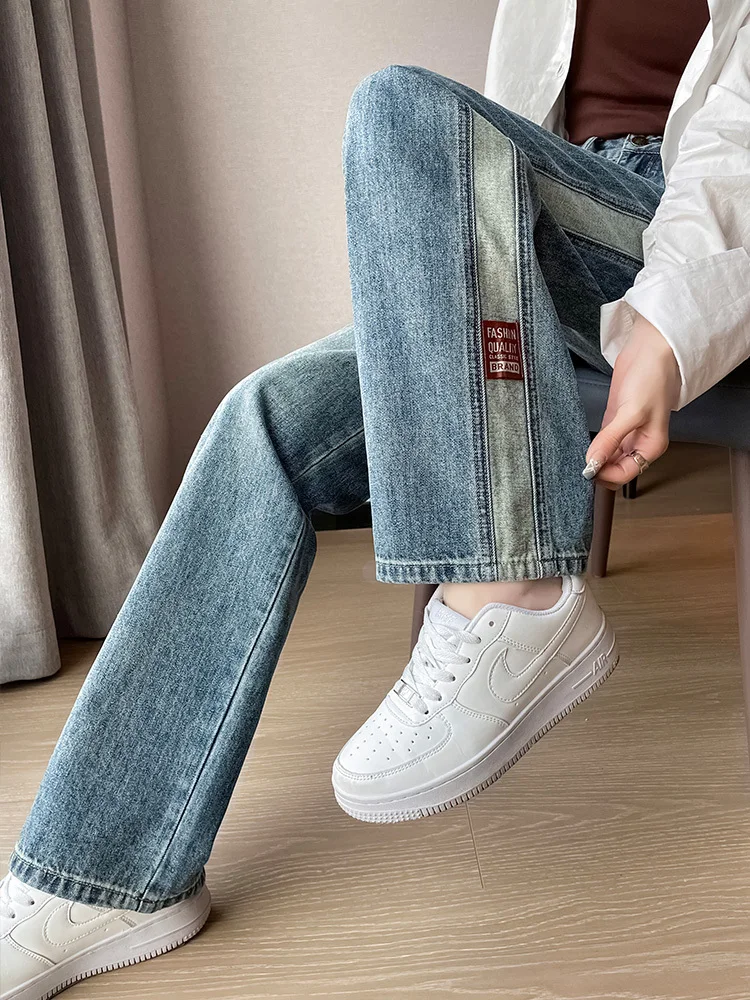 Koreanische Mode Blue Jeans Frau hohe Taille Denim weibliche Kleidung Streetwear Frauen Jeans Trend Vintage Kleidung Hosen