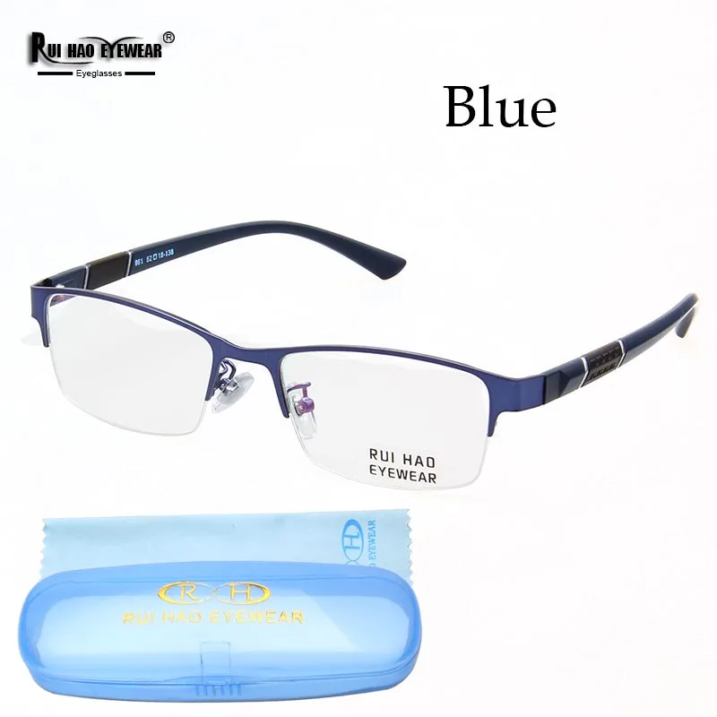 Half Rimless Eyeglasses Frame Men Optical Glasses Fill Prescription Lenses Super Light Alloy Spectacles Frames 961