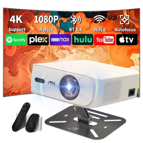 Portable Projector 1080P 4K Mini Projector Android Video Projector Automatic Trapezoidal Correction HD Projectors With bracket