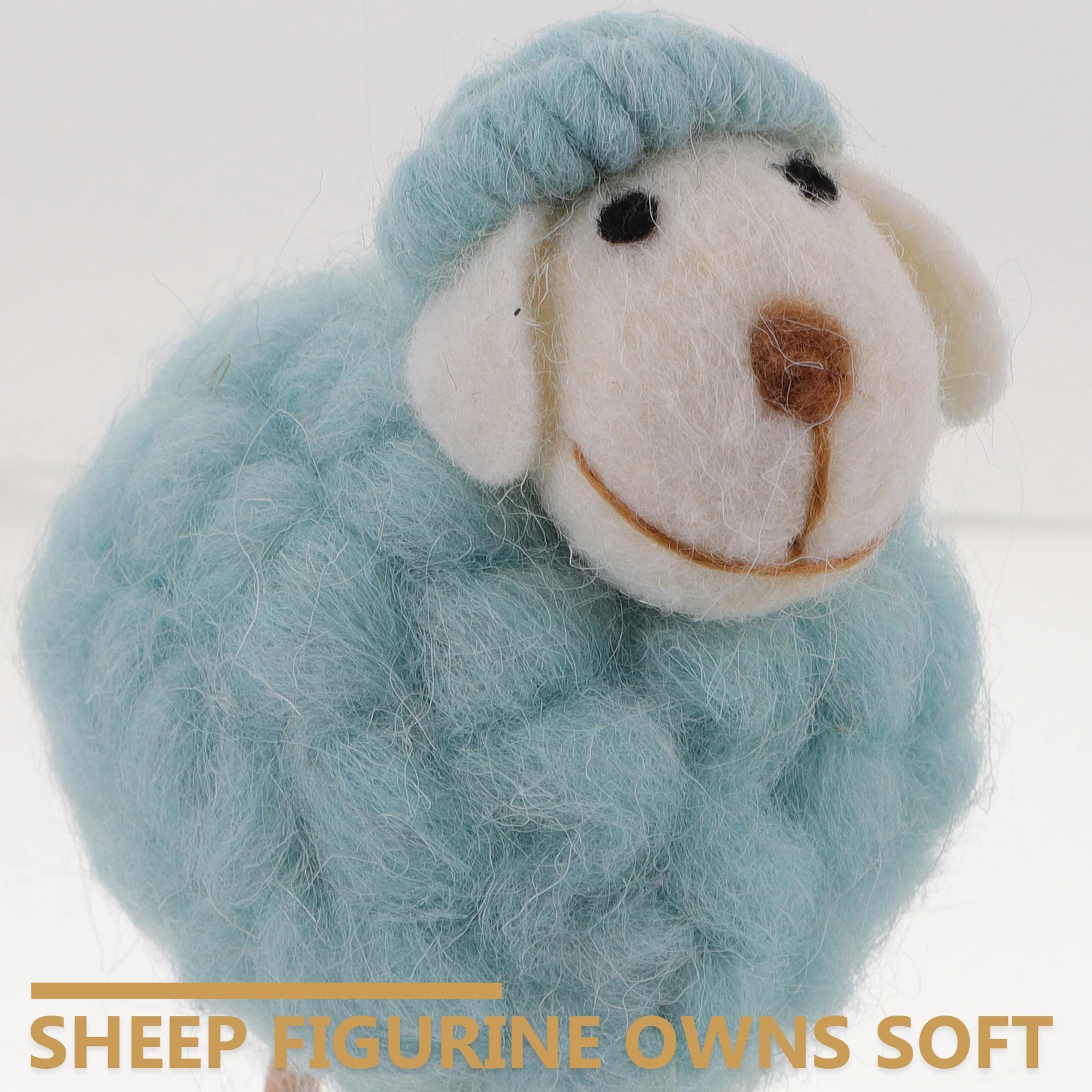 

2 Pcs Wool Felt Ornaments Decor Miniature Sheep Lamb Desktop Cute Christmas Animal Figurine Newborn
