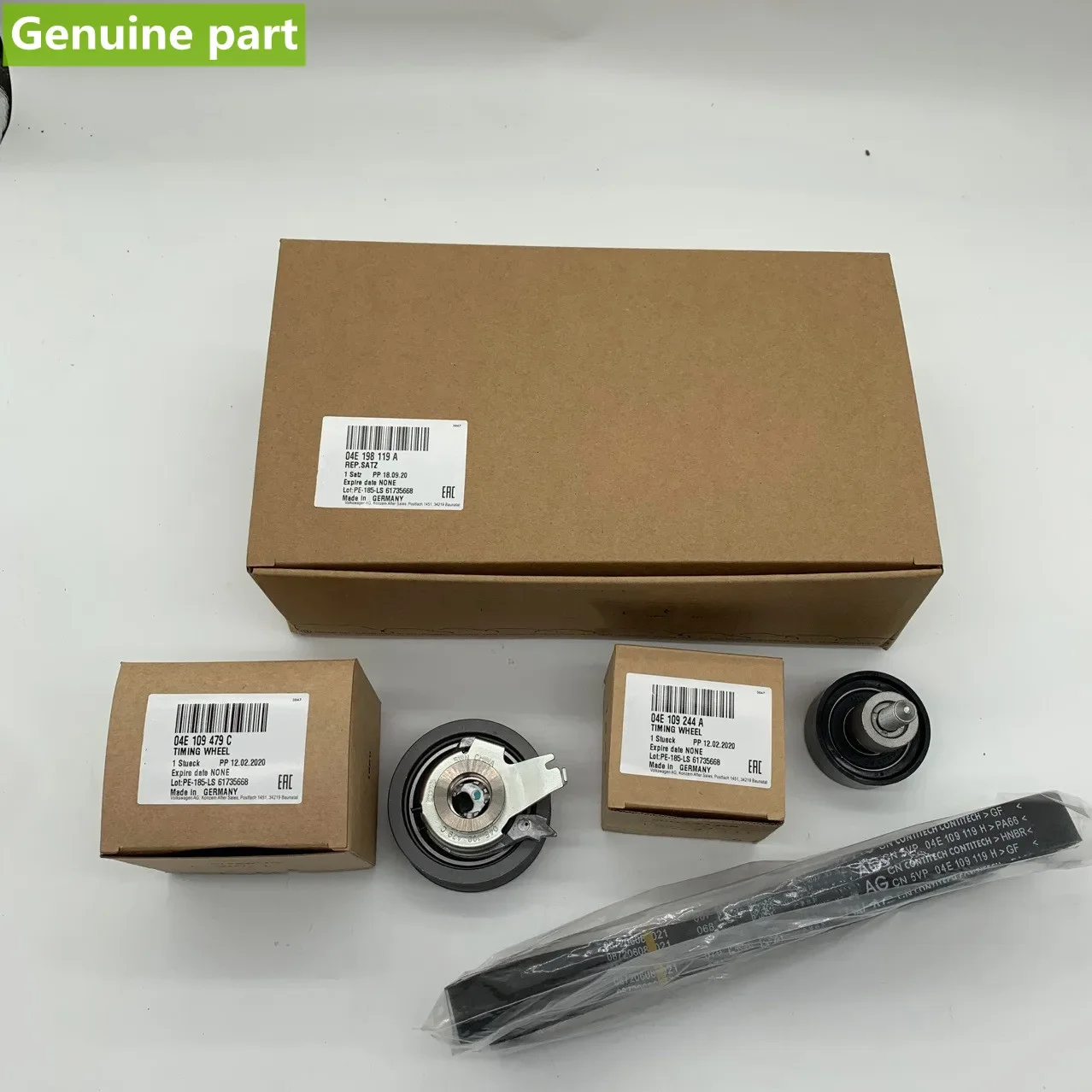 

OEM 04E198119A 04E198119 Toothed Belt with Tensioner Pulley Kit for Audi Volkswagen SKODA SEAT 1.2T 1.4T 04E109479AA 04E109244B