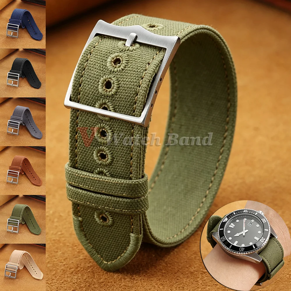 High Quality Fabric Watchband 20mm 22mm Matte Buckle Woven Nylon Watch Strap for Tudor One Piece Watch Band for Omega for Seiko