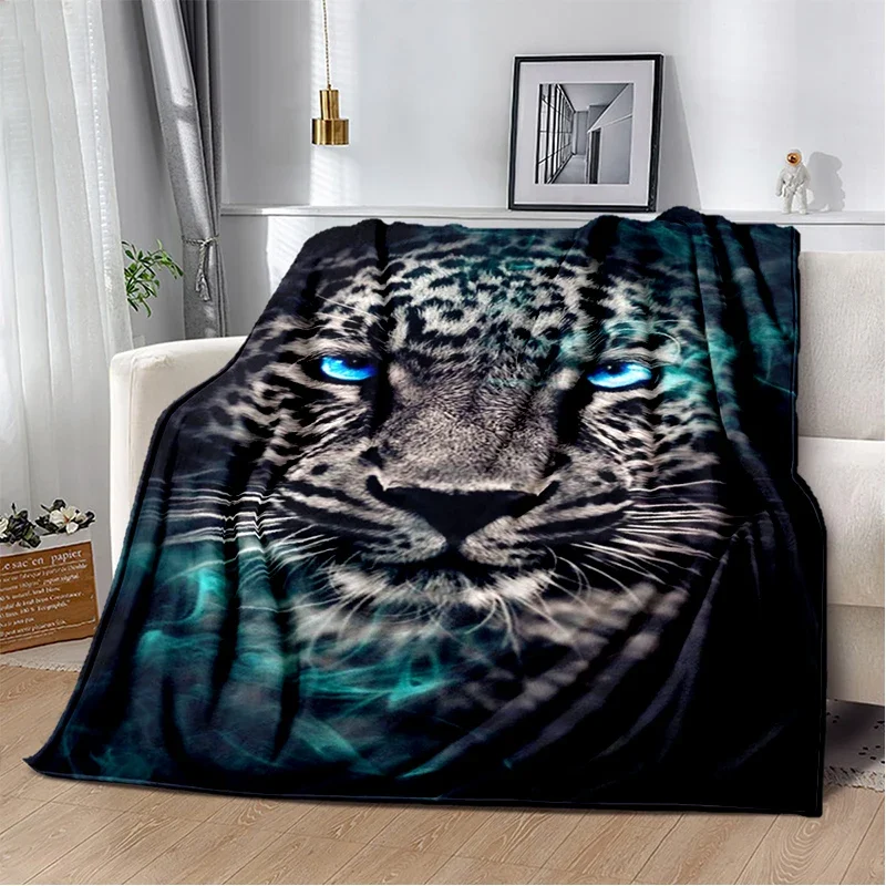 Animal Art Blanket 3D Printed Tiger Comfortable Warm All Seasons  Suitable for Living Room Sofa or Bed Cover Office