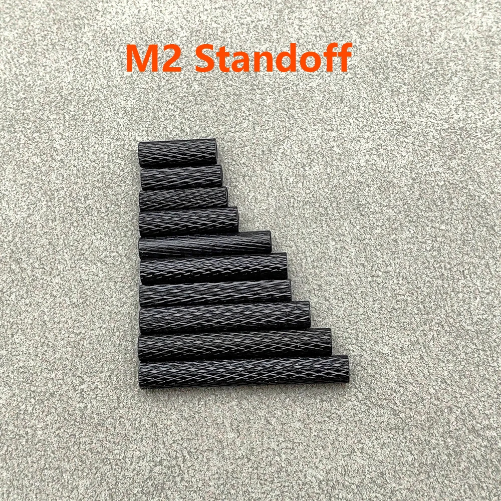 20 pz M2 standoff distanziale pilastro zigrinato in alluminio D3.5mm/D4mm nero per FPV RC drone per parti del telaio FPV