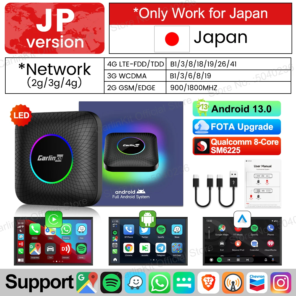 CarlinKit CarPlay Ai Box Android 13 SM6225 8 Cores 64 GB 128 GB Auto Smart Streaming Box Draadloze CarPlay Android Auto Voor Netflix