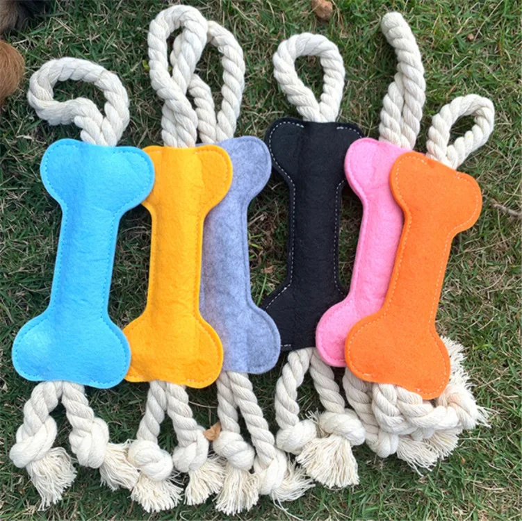 

Juguetes Para Perros Dog Toys Felt Eco Friendly Rope Bone Shape Tough Aggressive Chewing Toys