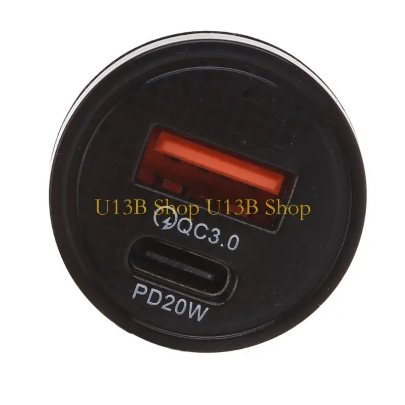 U13B 범용 자동차 충전기 어댑터 지원 18W QC3.0 20W PD 빠른 충전 소형 크기 고 충전 전력 어댑터