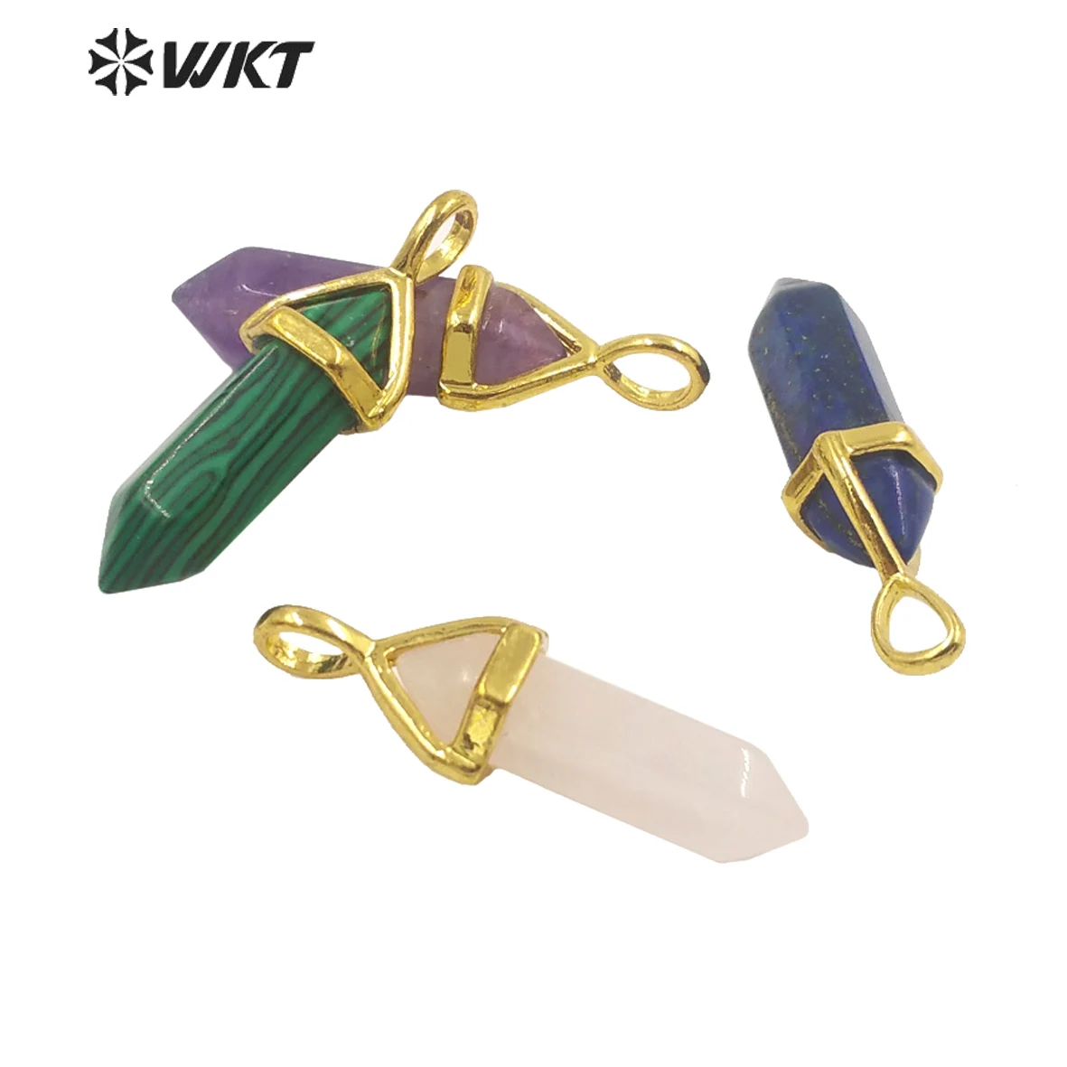 WT-P1864  WKT 2022 colourful luxurious pendant style Natural Gemstone gold-plate Pendant new sale lady party trend jewelry