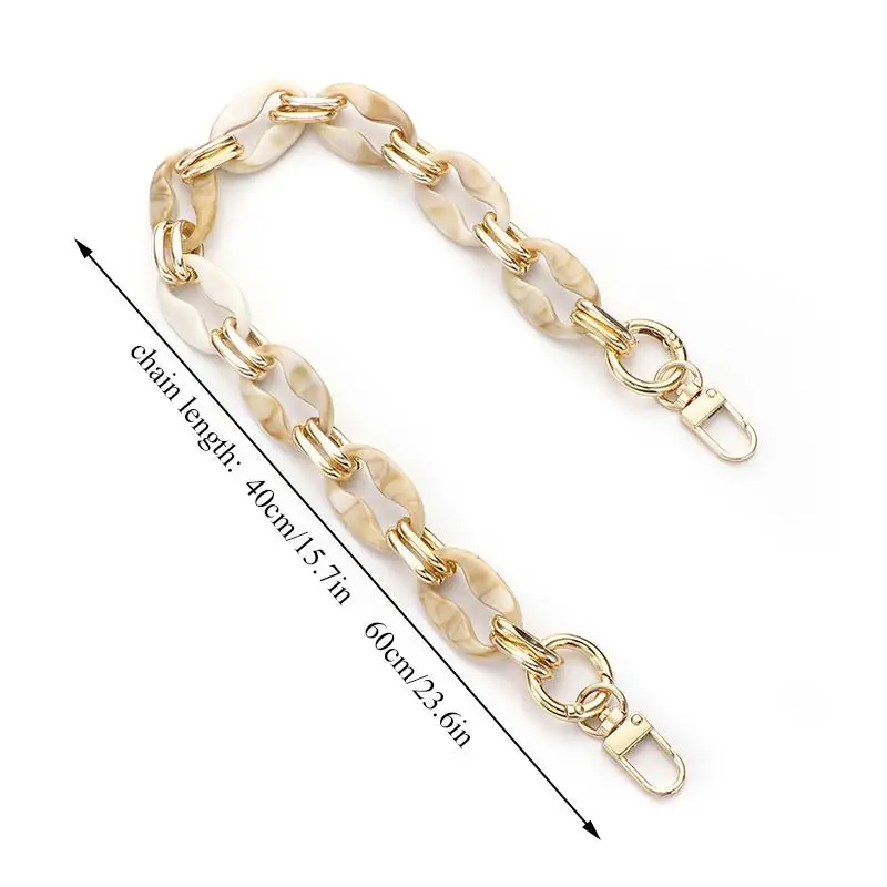 Girls Handbags Removable Shoulder Strap Colorful Acrylic Bag Chain Ladies Bag Strap Mobile Phone Chain Women‘s Purse Chains