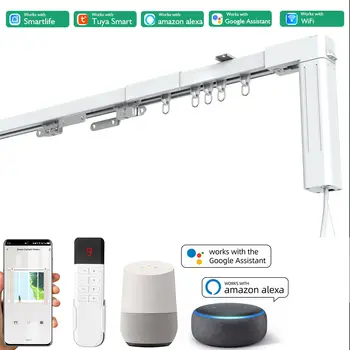 Automatický DIY systém chytrých závěsů s dálkovým ovládáním Tuya Wifi chytrých závěsů a motorizovanými elektrickými kolejnicemi Alexa 9 nejlepší prodej chytré závěsy - №7