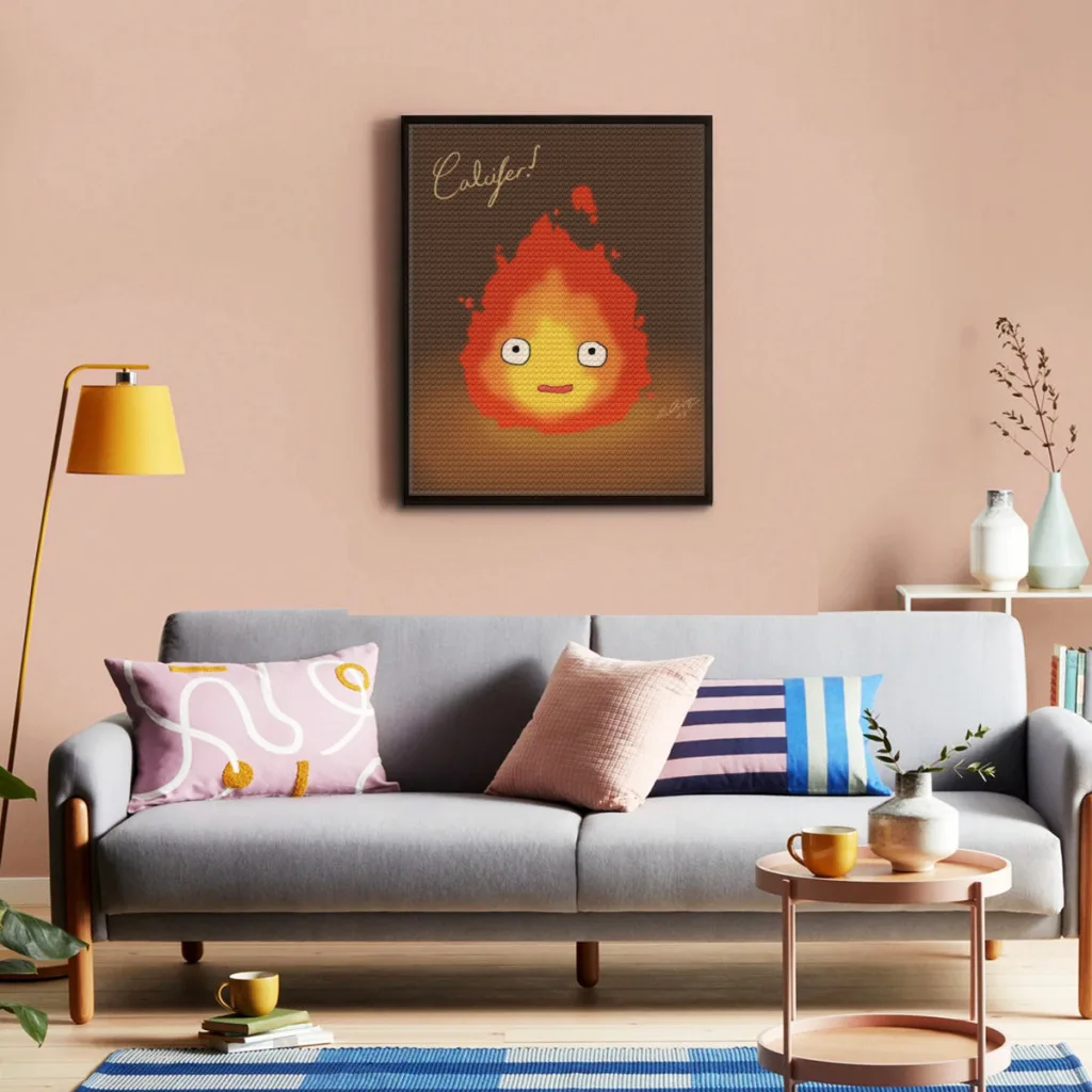 Flame calcifer Diamond Painting   Full Diamond Mosaic Embroidery Home Decor New