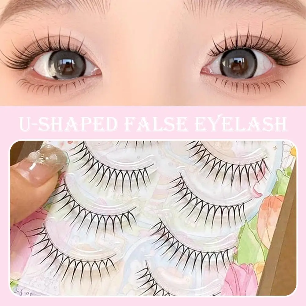 5 Pairs False Eyelashes A Type Eyelashes Upgraded Lash 11MM Stem Transparent Mink Soft Natural Lashes Eye U-shaped E3O1