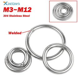304 Stainless Steel O Ring OD 15/20/25/30/40/50/60/79/80/90/100/120/130/140/150mm 3mm-12mm Thickn Strapping Welded Round Rings