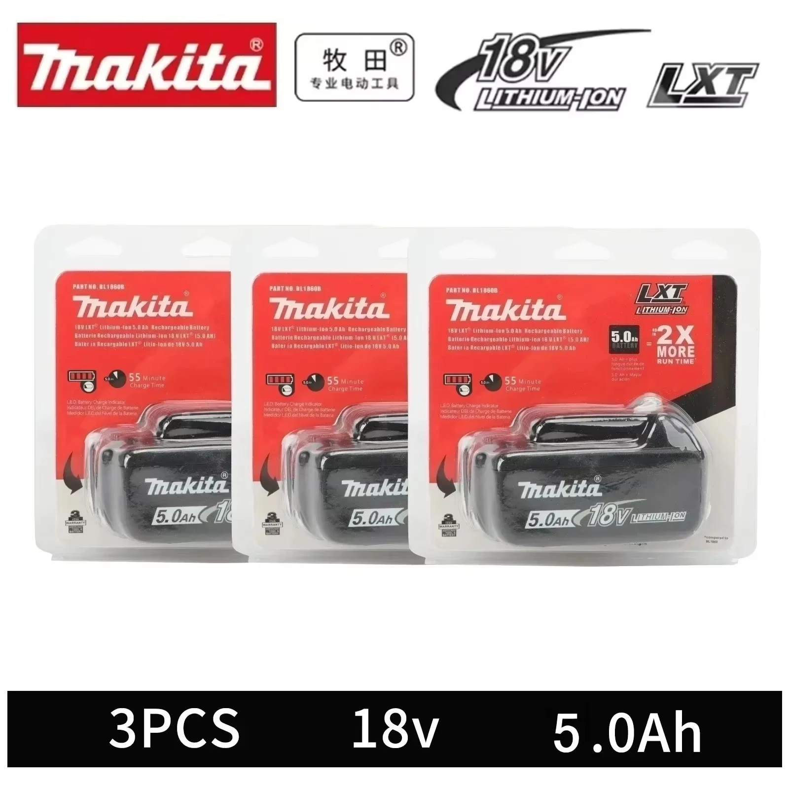 Original 6Ah für Makita Bl1860 6Ah Akku Elektrowerkzeuge Li-Ion Ersatz Lxt Bl1850 Bl1840 für 18V Schraubendreher mit BMS 18V Akku