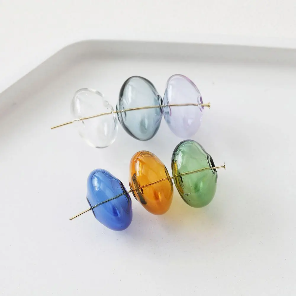 4PCS Drop Oval Hollow Glass Pendants Glass Charms for Jewelry Making Bracelet DIY Hand Made Necklace Beads Beaded Accessories