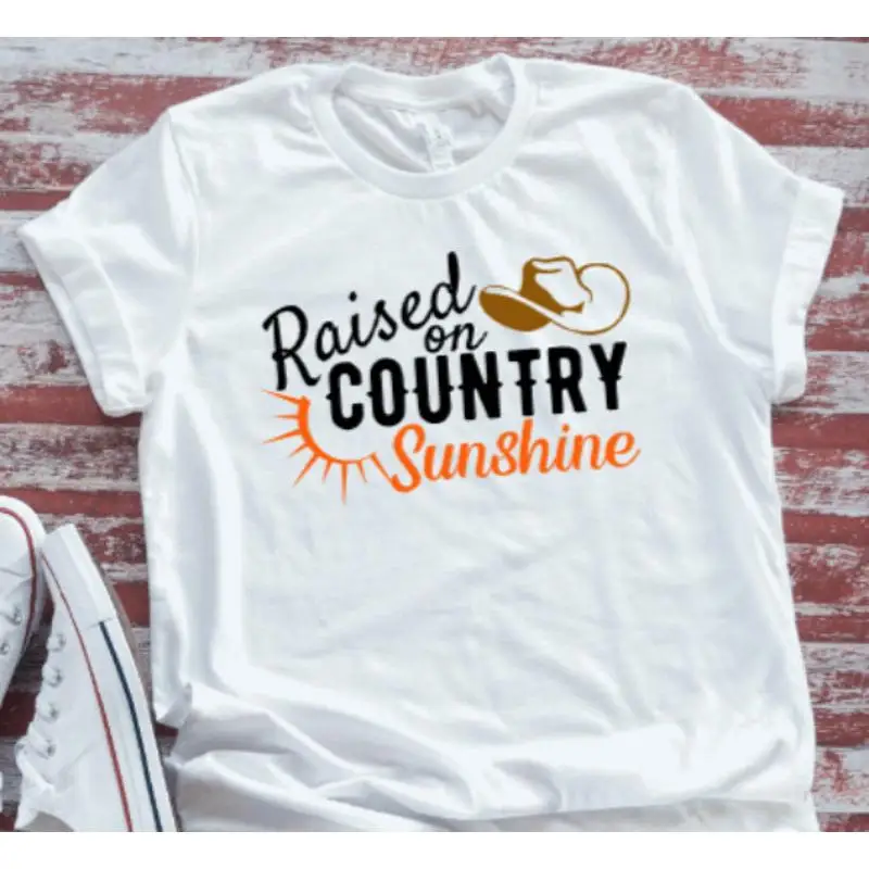 

Raised On Country Sunshine Soft White T Shirt