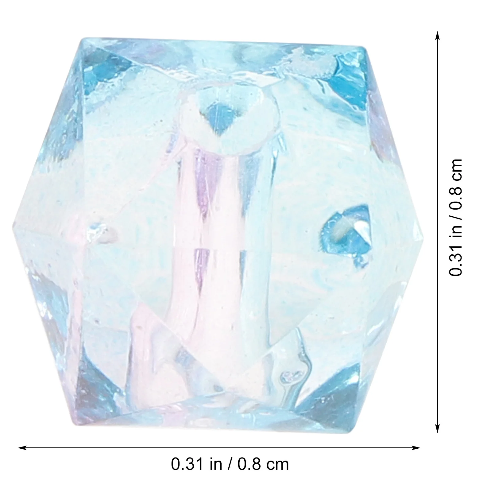 200Pcs Two-Tone Spray Paint Acrylic DIY Beads Geometric Shape Hole Design for Jewelry Making Necklace Bracelet Hair Accessories