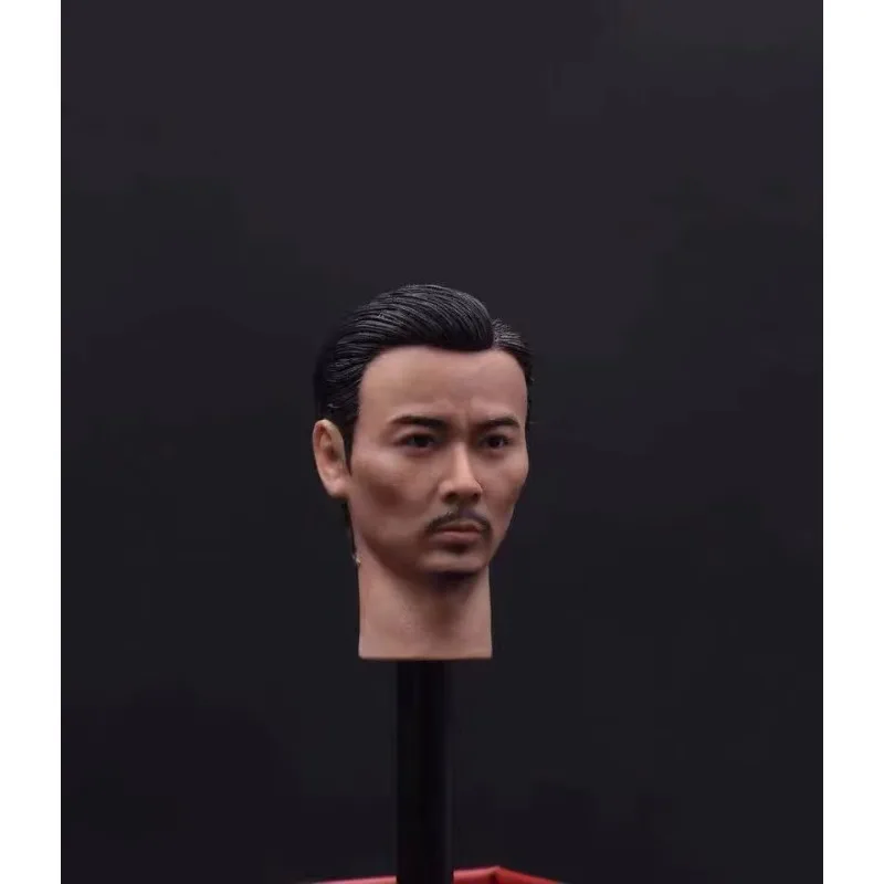 1/6 Scale Asian Actor Max Zhang Head Sculpt Beard China Hero Zhang Tian Zhi Head Carving for 12in Action Figure DIY Toy