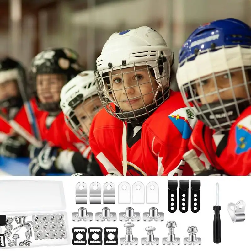 Hockey Repair Kit Repair Kit Stainless Steel Replacement Parts Sports Supplies Hardware Kit Including Screwdriver Visor Clip And