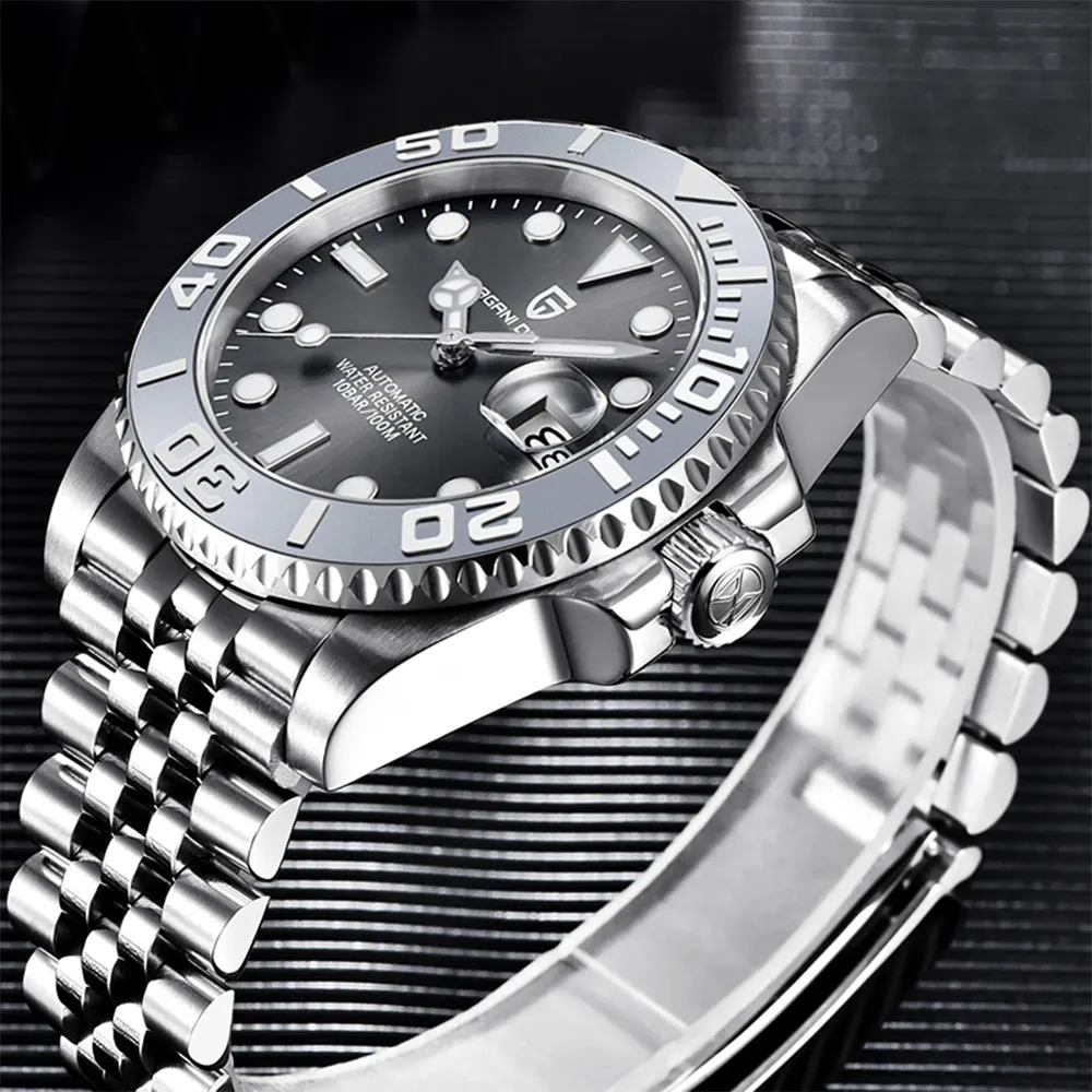 

Новые 1651 мужские часы PAGANI DESIGN 40 мм механические наручные часы лучший бренд часы из нержавеющей стали с сапфировым стеклом водонепроницаемые мужские часы