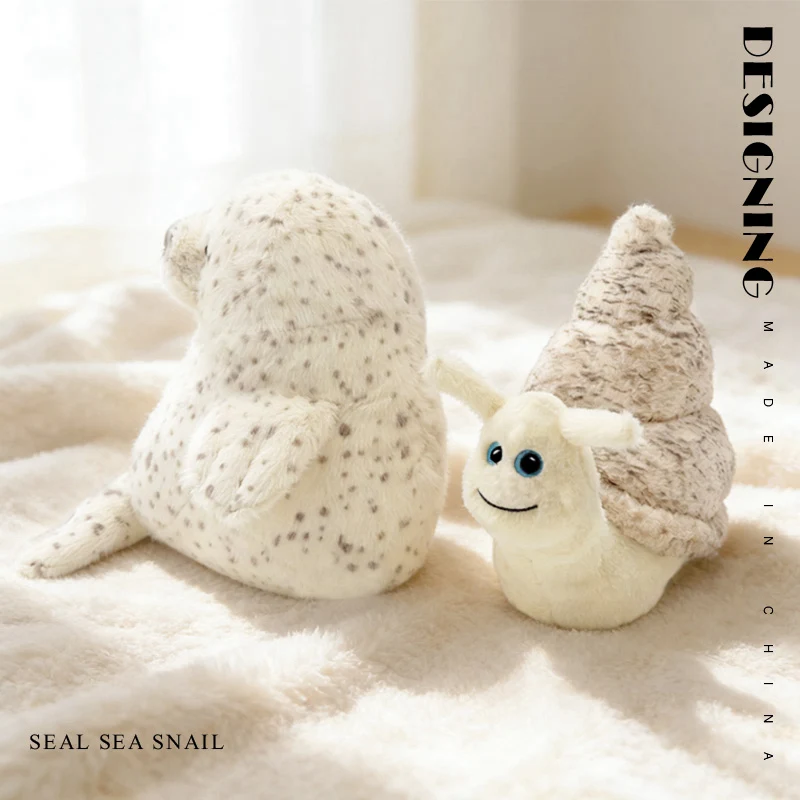 Cartoon Spot Sea Snail Seal Soft Dolls Creativity Animals High Quality Baby Comforting Figurine Birthday Gifts for Girls Boys